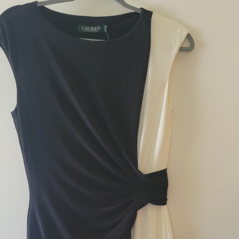 Sleeveless Black & White Classic Dress, Ralph Lauren, Size 6